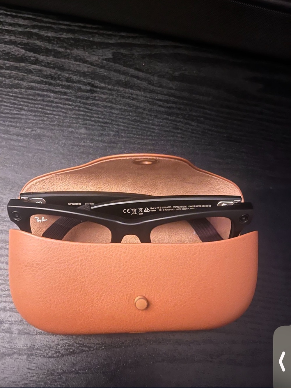 Ray-Ban Black Folding Sunglasses with Tan Case